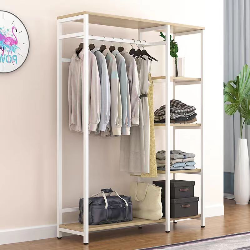 衣帽架落地卧室拉帘简易挂衣架简约客厅多功能开放式衣柜防尘帘