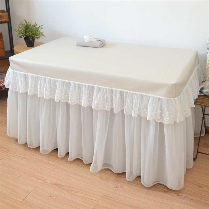 夏季防油防污有机硅皮革蕾丝白纱茶几电炉烤火桌桌罩防尘罩装饰罩