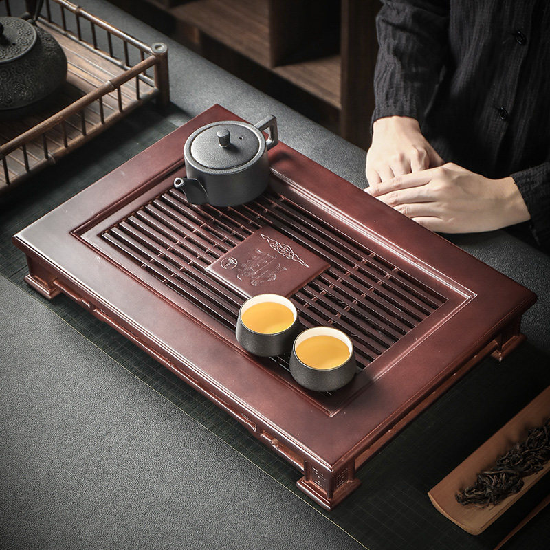 品匠茶托盘蓄排水抽屉式干泡家用储水茶海竹制大号茶台功夫茶池盘