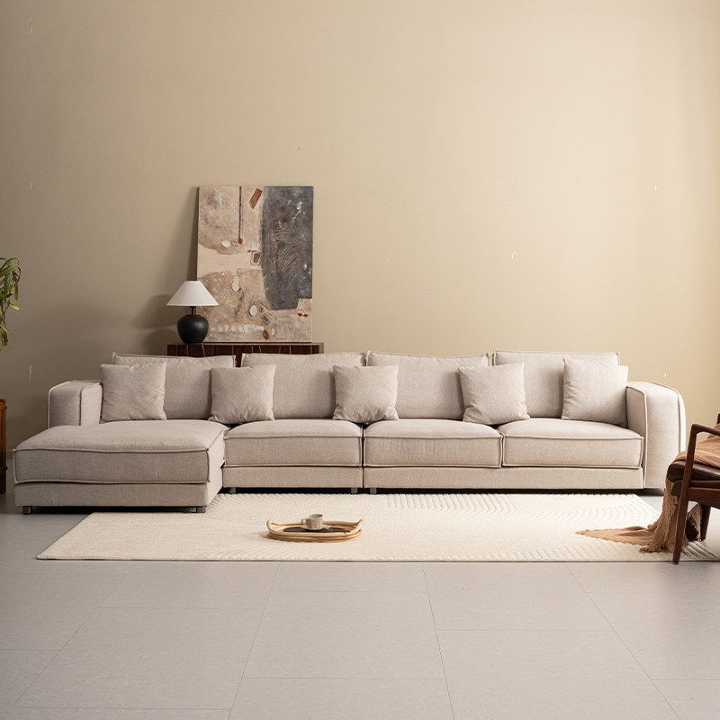 支吾云台布艺沙发侘寂风四人妃位简约现代客厅民宿豆腐块高端拆洗
