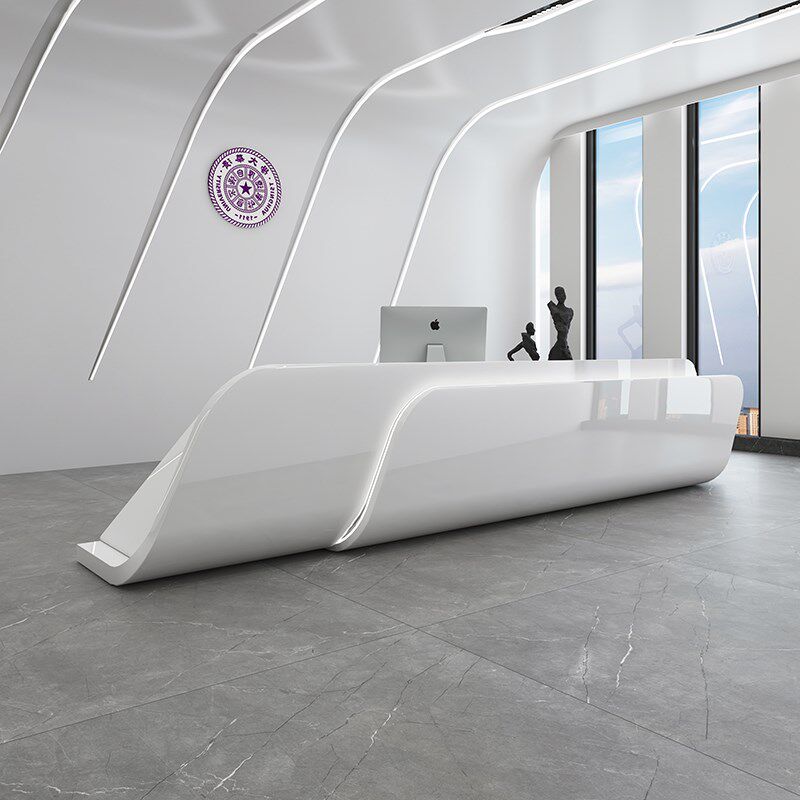 定做创意玻璃钢异型前台酒店商场酒吧美容院办公接待服务收银台