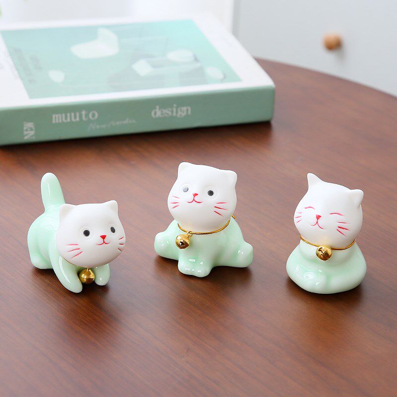 可爱小猫咪陶瓷摆件家居饰品创意客厅玄关办公室桌面精品摆设礼品