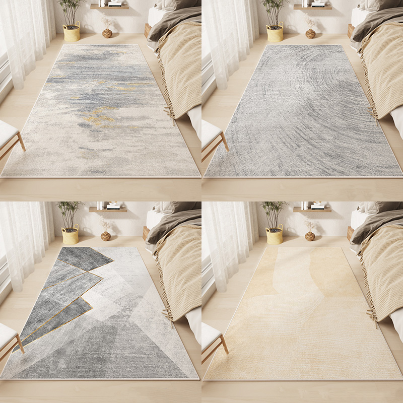 侘寂风床边毯地毯卧室防滑隔凉地垫卧室飘窗毛毯垫家用仿羊绒