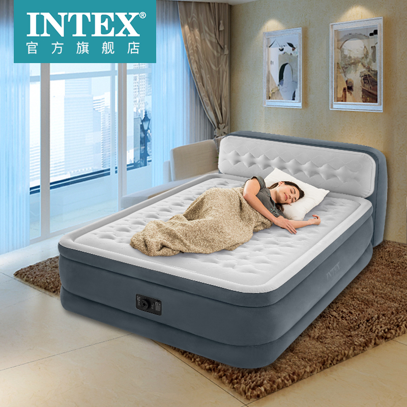 intex充气床垫双人家用单人1.5米内置电动冲气床卧室折叠气垫床