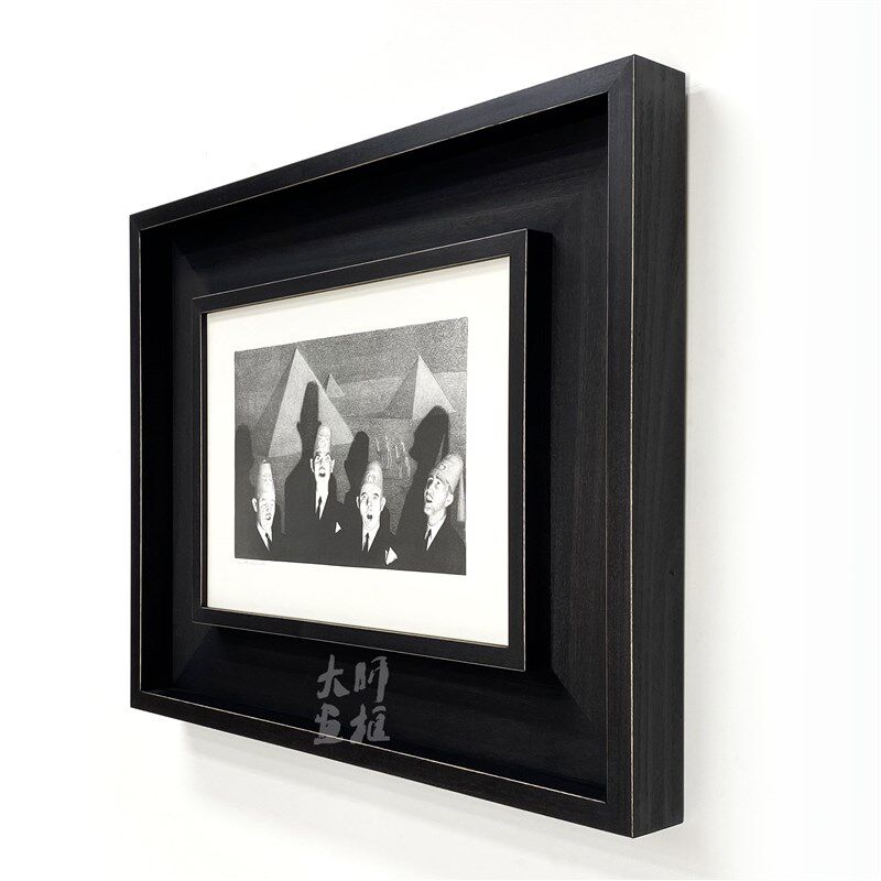 定制黑色画框相框简约大气全实木油画框外框装裱水彩版画挂墙丝巾