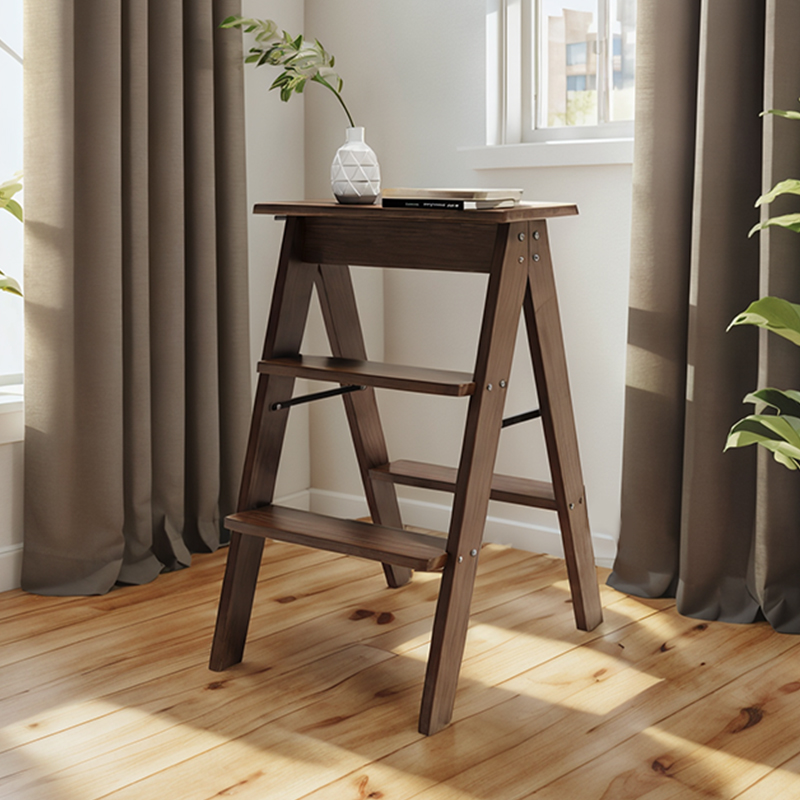 实木梯凳家用折叠梯子室内加厚三四步登高楼梯便携式多功能人字梯