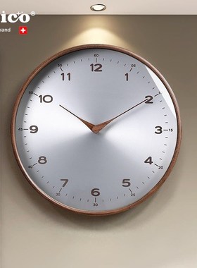 JOICO瑞士挂钟简约实木客厅高端家用钟表挂墙2025新款装饰时钟