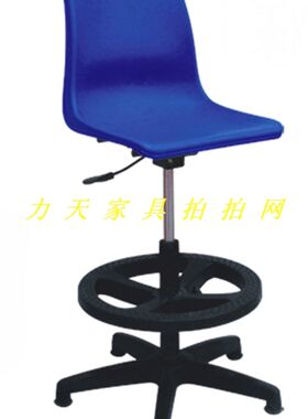 脚踏盘高脚转椅前台椅酒吧椅塑料靠背椅子收银台固定脚无轮升降椅