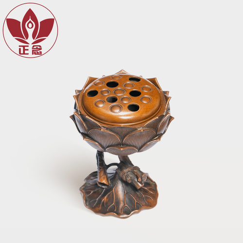 庆松堂苏工铜炉名家胡庆松制莲花香薰紫铜熏香文房摆件覆古手工炉