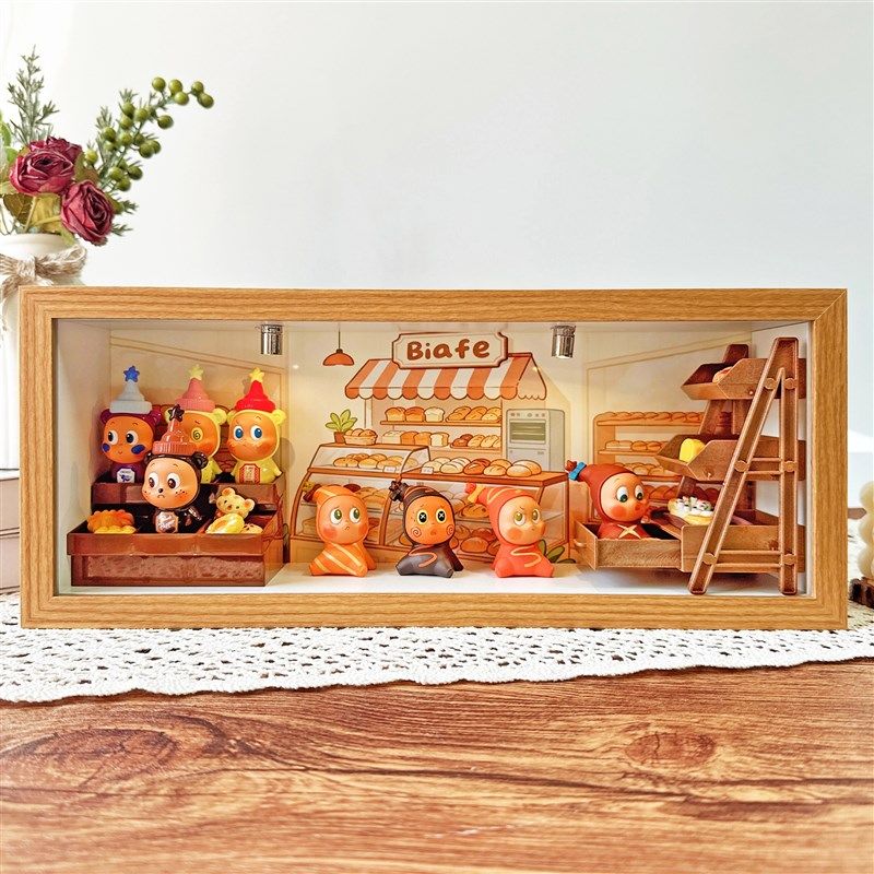 泡泡玛特星星人随心配场景展示盒萌粒面包店造景收纳柜防尘相框,家居饰品,相框/画框,淘宝优惠券,粉丝福利购,淘宝优惠卷