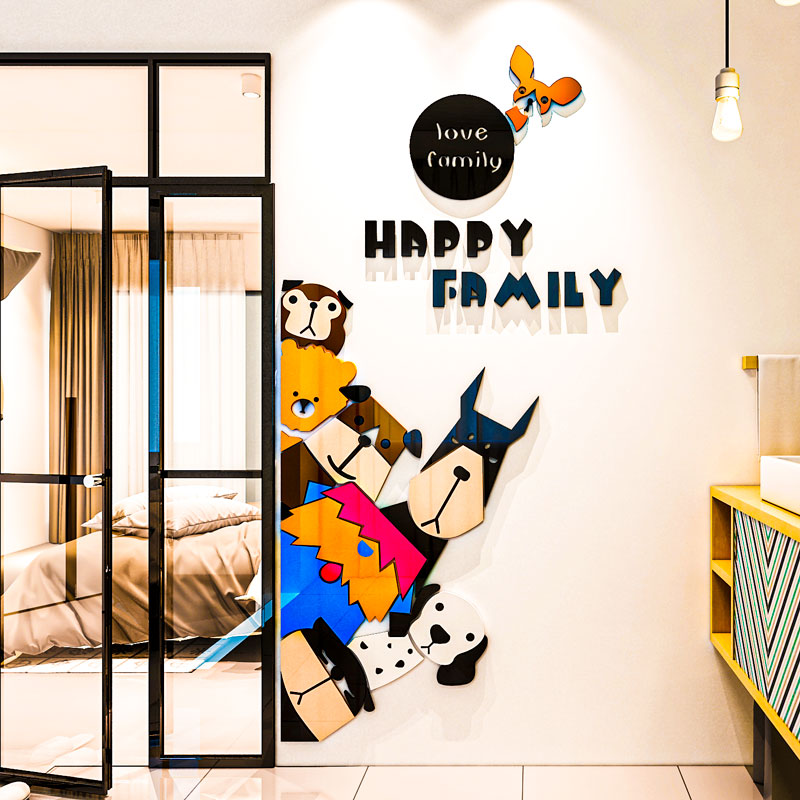 3d立体墙贴纸儿童房间客厅餐厅民宿幼儿园环创材料画室布置装饰画