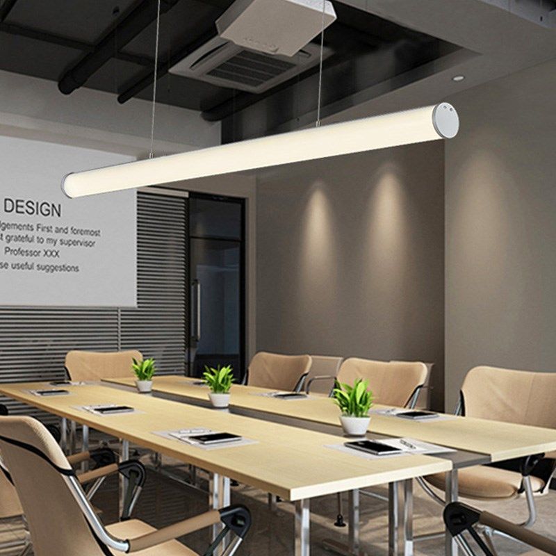 led圆管形长条灯商场健身房办公室吊灯会议室写字楼圆形吊线灯