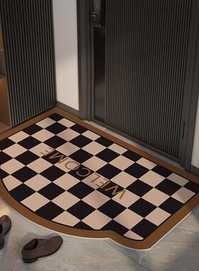 F768S75J轻棋剪盘格入户门地垫免PV奢C可裁脚垫子进门玄关可擦洗