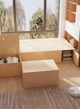 飘窗柜储物柜可CQD坐矮柜储柜阳台落地物柜置物收榻纳子柜窗边榻