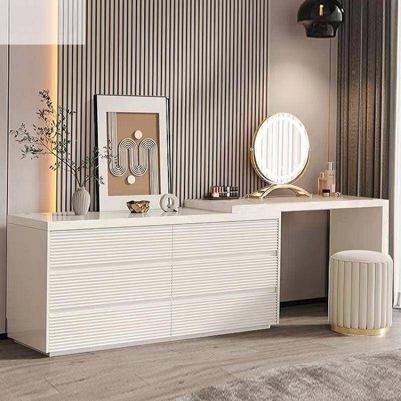 实木生态台板式极简主斗意柜梳妆一体卧室电视柜书桌次YZU化妆桌