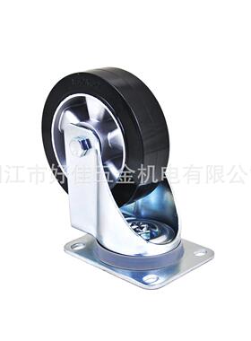 产品15X50150X50好0佳牌款重型静铝芯黑色弹音力橡胶万向欧脚轮