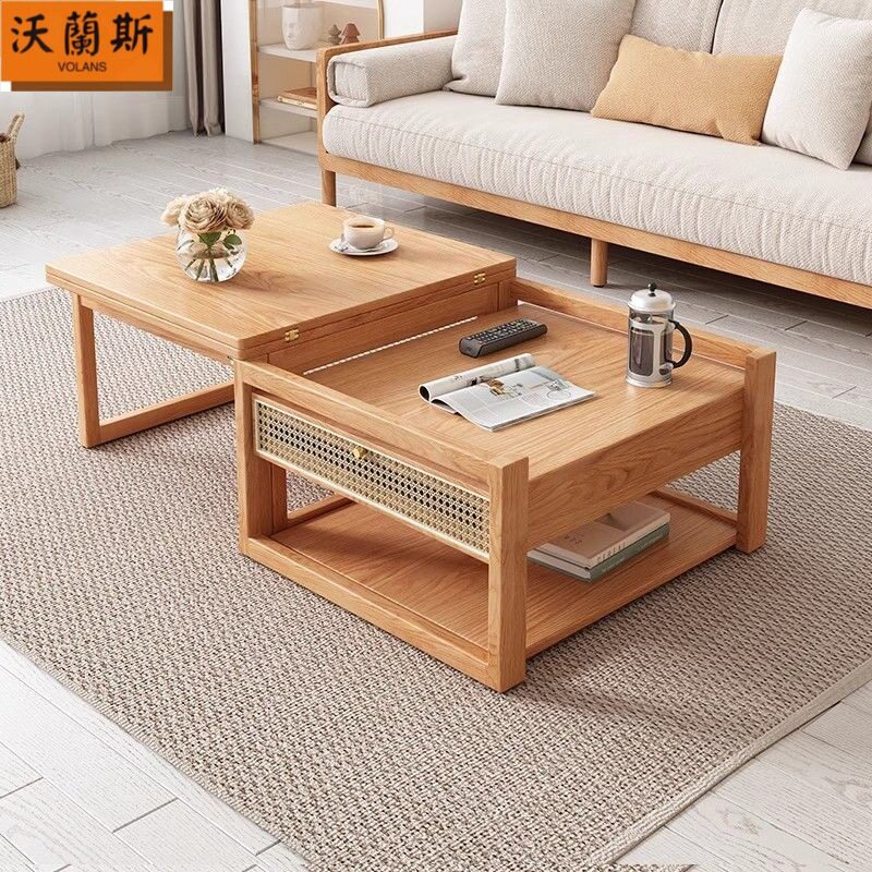 实木升降茶几餐桌一体小户型