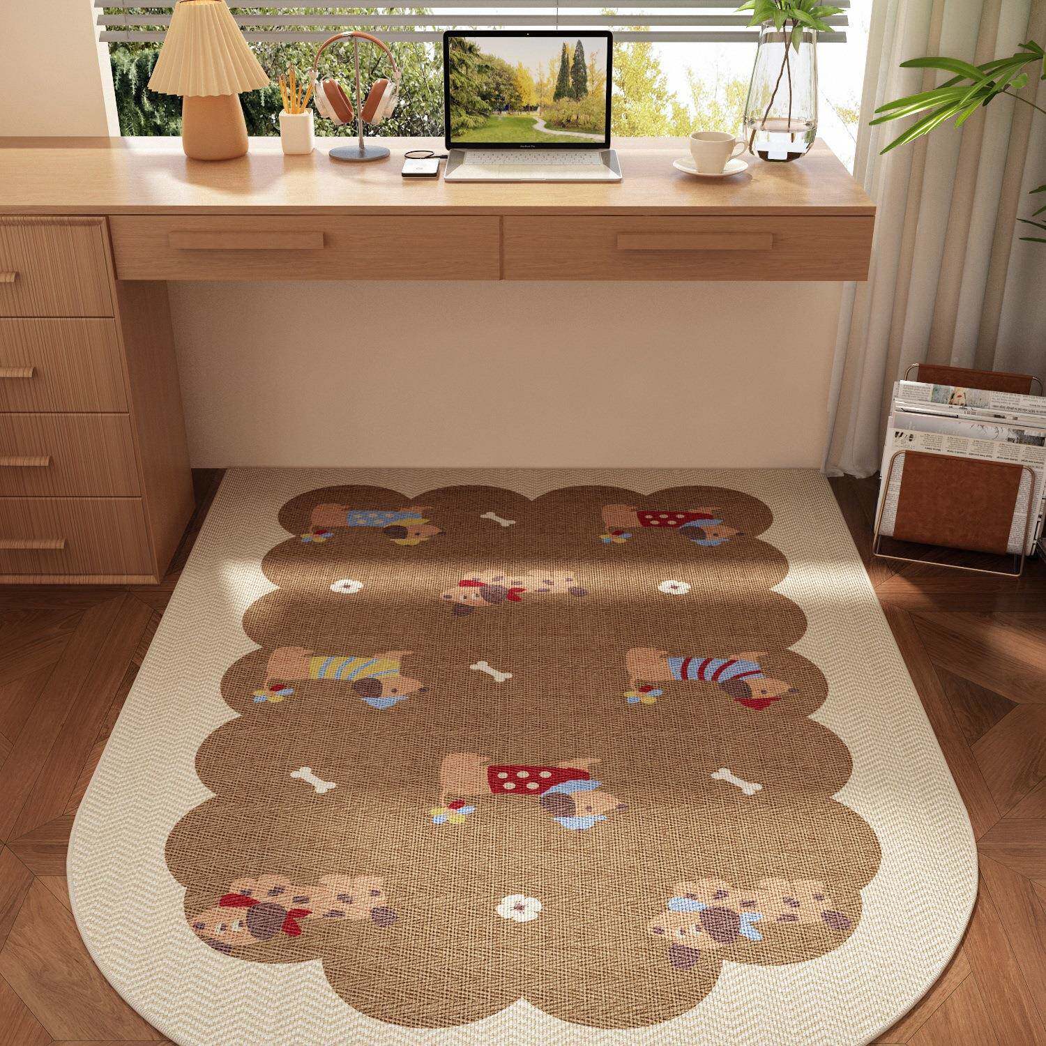 书滑房地毯仿卧F99S76HH室音剑麻电脑书桌学习椅子隔地垫免洗可擦