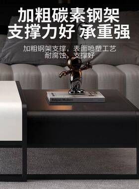 现htn代款茶几家用办公客厅JCF小新户茶型意式软包两用可伸缩轻奢