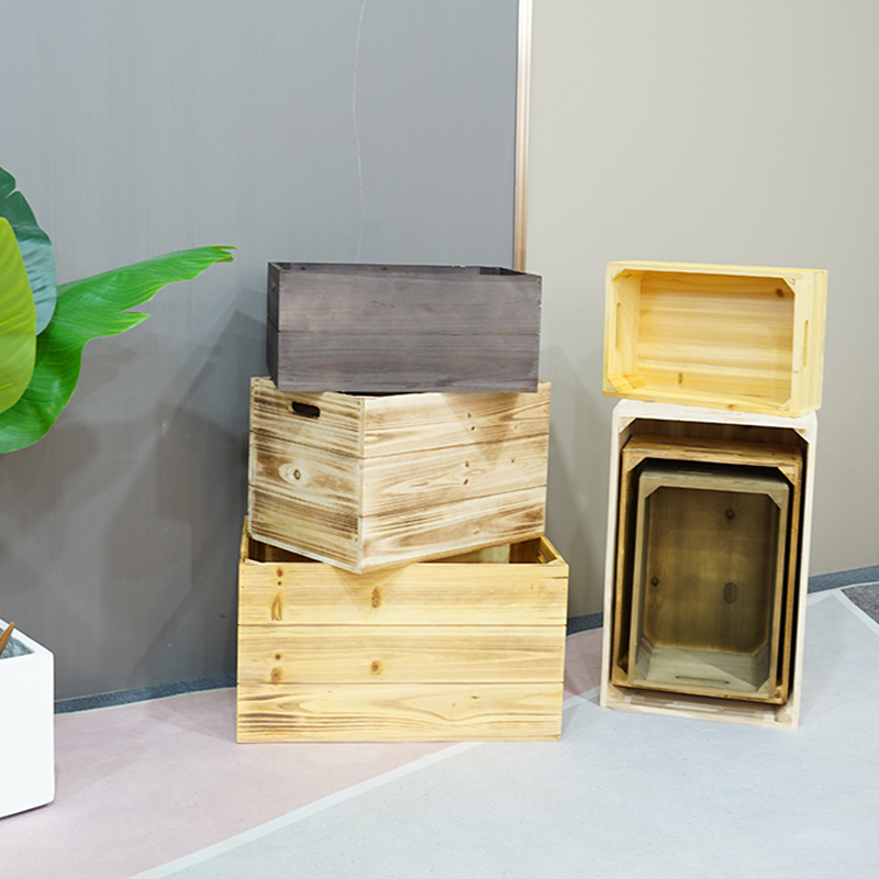 复古收纳箱家用木箱实木收纳箱特大号长方形整理箱超市水果木框