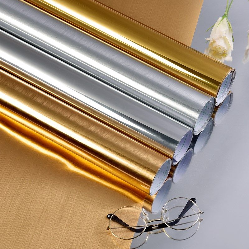 加厚拉丝镜面pvC自粘壁纸旧家具翻新贴金属贴纸质感防水防潮墙贴,家居饰品,软装墙贴,淘宝优惠券,粉丝福利购,淘宝优惠卷