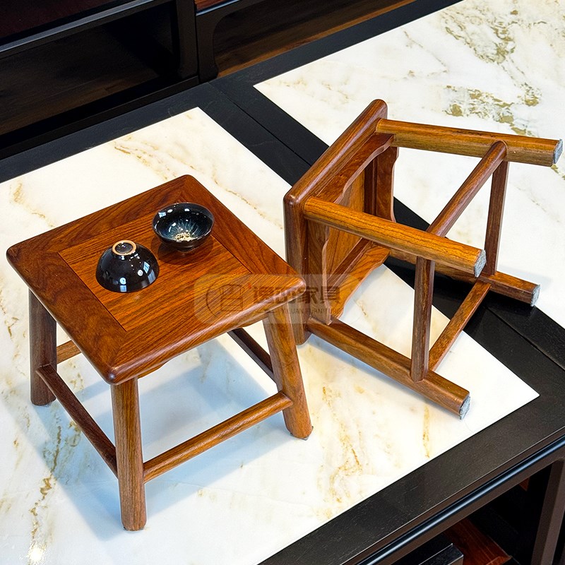 红木客厅小凳子家用实木儿童板凳刺猬紫檀方凳花梨木凳子实木矮凳