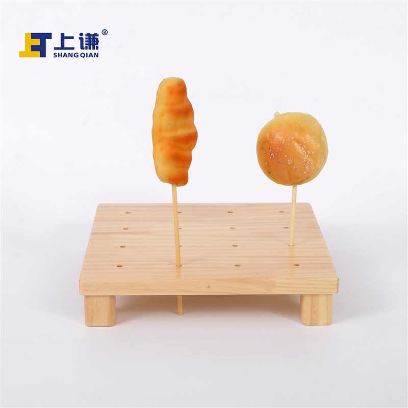 上谦松木热狗糖葫芦泡泡糖棒棒糖展示架蛋糕面包西点陈列拍摄道具