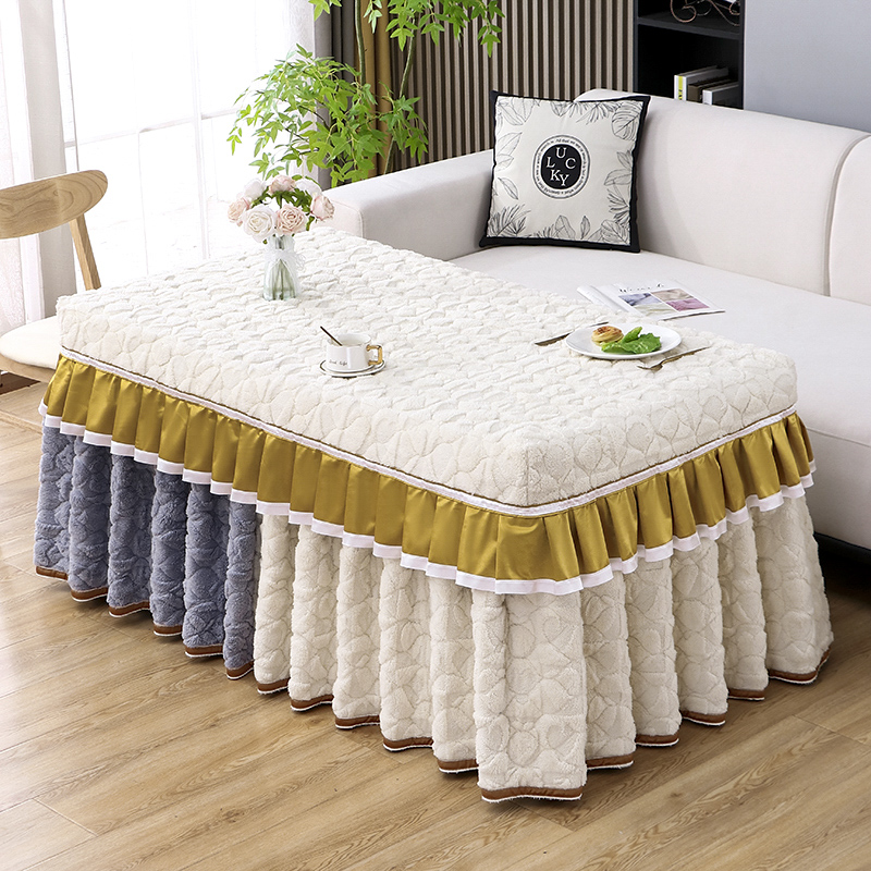 电暖炉烤火桌子罩长方形加厚加绒电炉罩冬季双面绒高端烤火罩新款