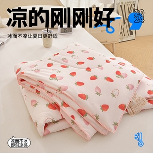 夏季 夏天单双人凉感丝被可水洗机洗 空调被凉感冰丝夏被夏凉被薄款