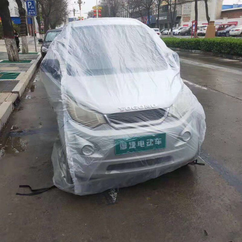 电动三轮车塑料膜车衣四轮代步车透明车罩防雨车披
