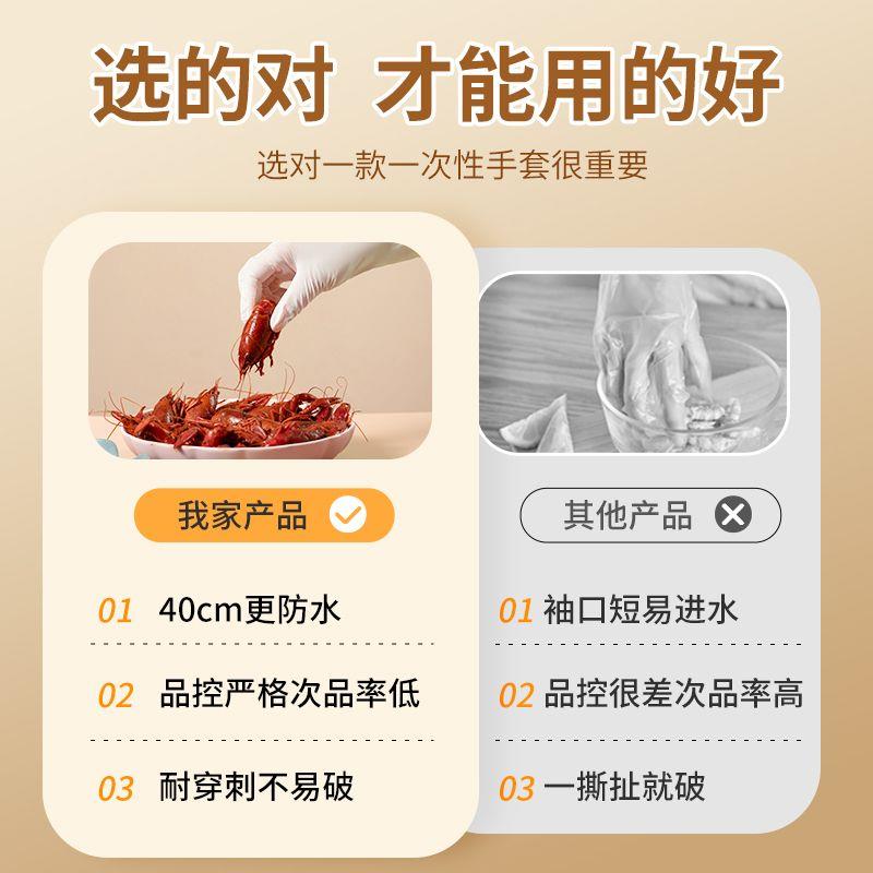 次日达6寸丁晴手套丁腈乳胶次性食品级洗碗1家一务厨加房长耐用清