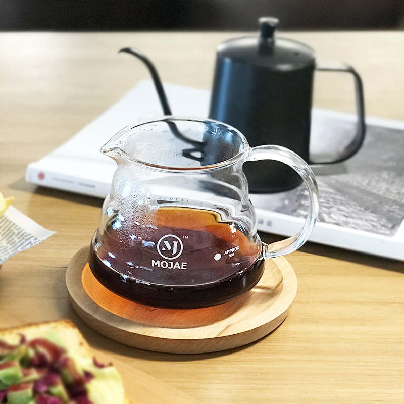 手冲咖啡分享壶耐热玻璃壶滴漏式过滤杯下壶云朵花茶壶带刻度