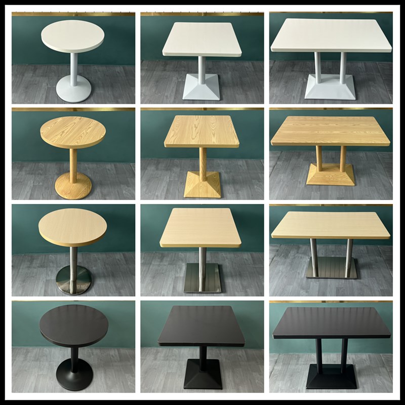 简约奶茶店桌子食堂面馆快餐桌长方形咖啡厅餐饮店小吃甜品店桌椅