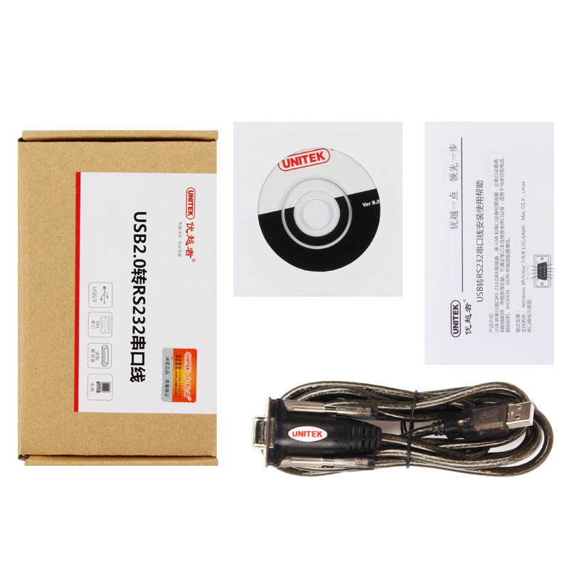 优越者(UNITEK)Y-105D USB转RS232母头串口连接转换线 2米DB9