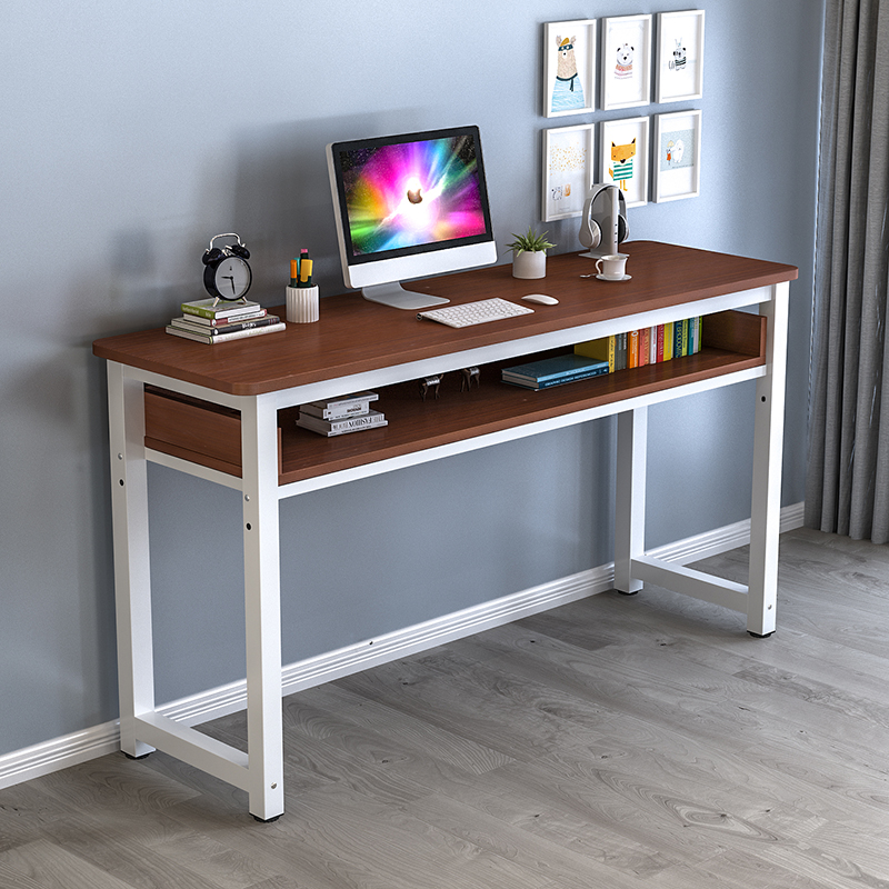 长条桌圆角办公桌子简约电脑桌家用带挡板桌卧室桌学习桌长方形桌