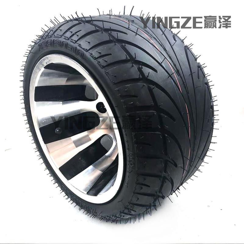 卡丁车配件 四轮沙滩车235/30-10寸扁平胎10寸公路轮胎铝轮毂总成