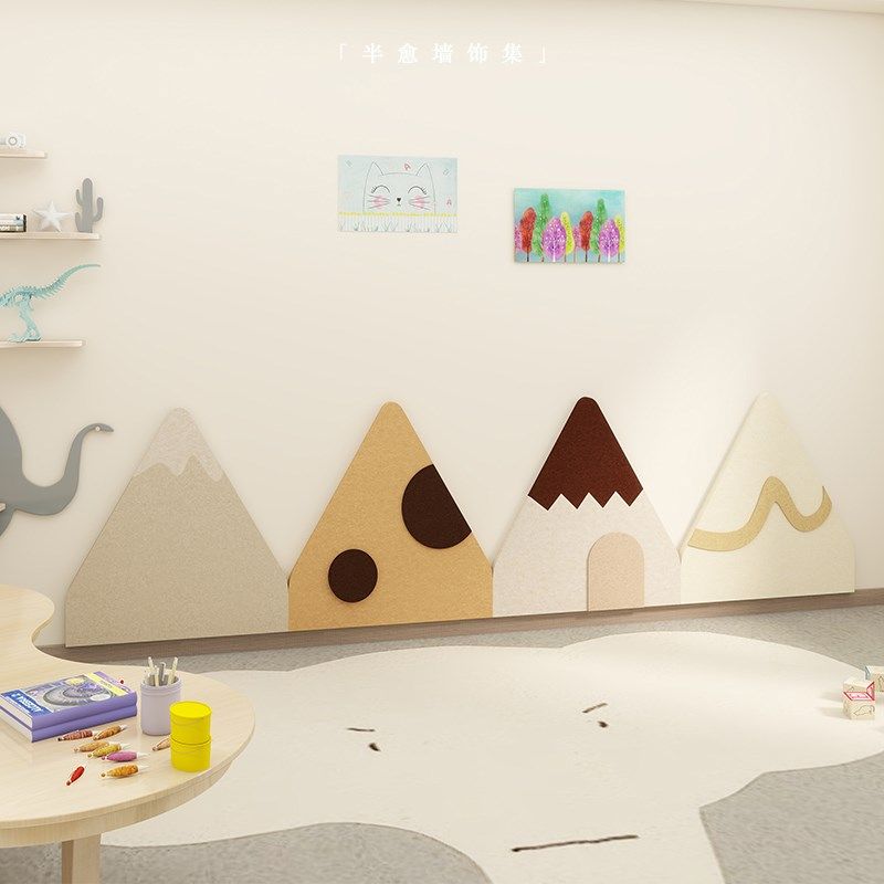 幼儿园墙面改造装饰墙贴班级文化墙布置3d立体防撞护墙板软包墙围