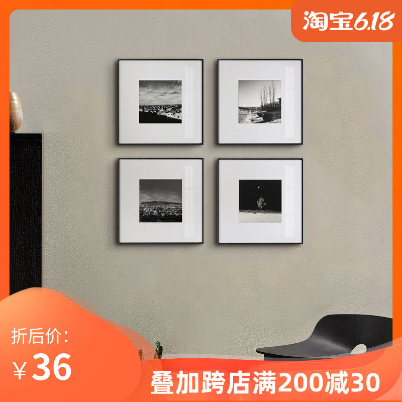 黑白装饰画摄影建筑风景照片挂画工业风样板间客厅抽象样板间壁画