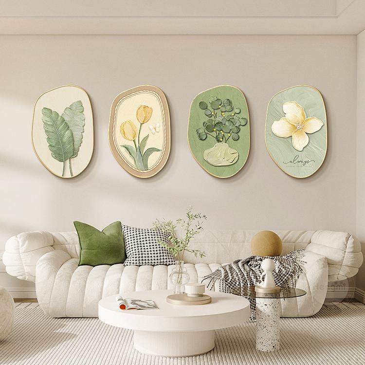 奶油风客厅装饰画组合画绿植沙发背景墙面挂画小清新卧室玄关壁画,家居饰品,现代装饰画,淘宝优惠券,粉丝福利购,淘宝优惠卷