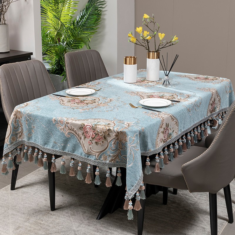 欧式奢华家用长方形正方形布艺椭圆形客厅茶几台布餐桌布圆桌桌布