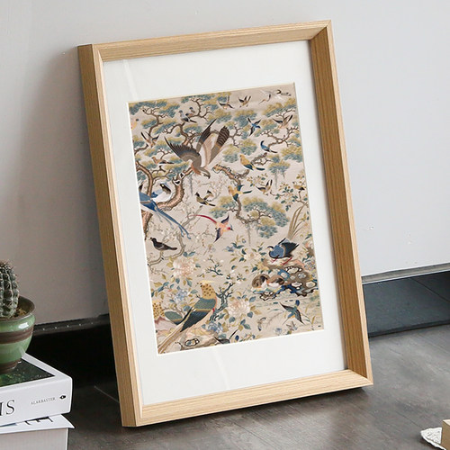 实木斜面相框挂墙a4营业执照框架A3素描画框4K8开装裱空框拼图A2
