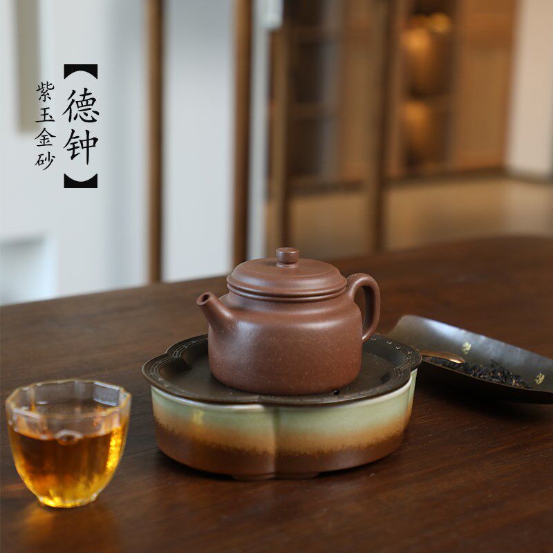 昊陶 紫玉金砂 德钟 原矿紫泥 宜兴原矿紫砂传统手工茶壶