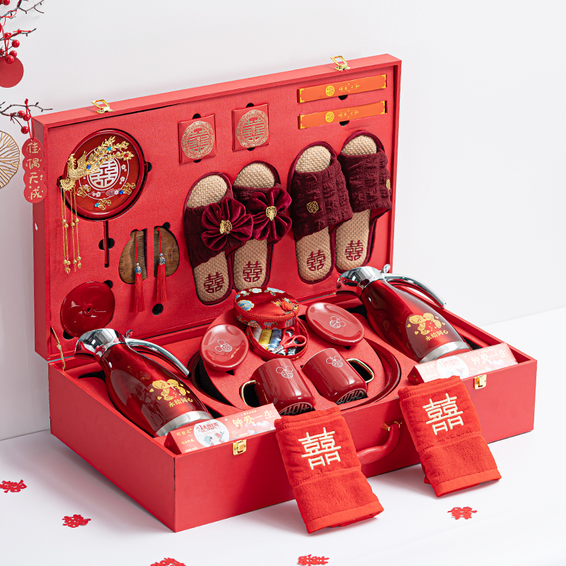 女方陪嫁套装结婚洗漱用品大全高档嫁妆全套新娘备婚礼喜盆子孙桶
