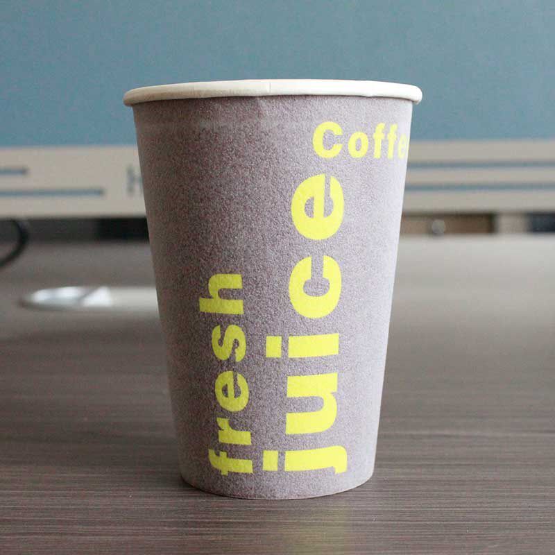 一次性加厚植绒纸杯子发泡杯400/500ml隔热防烫奶茶咖啡带盖热饮