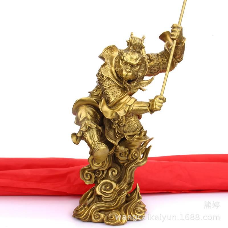 祥云铜孙行者摆件铜齐天大圣摆件铜孙悟空摆件筋斗云孙悟空