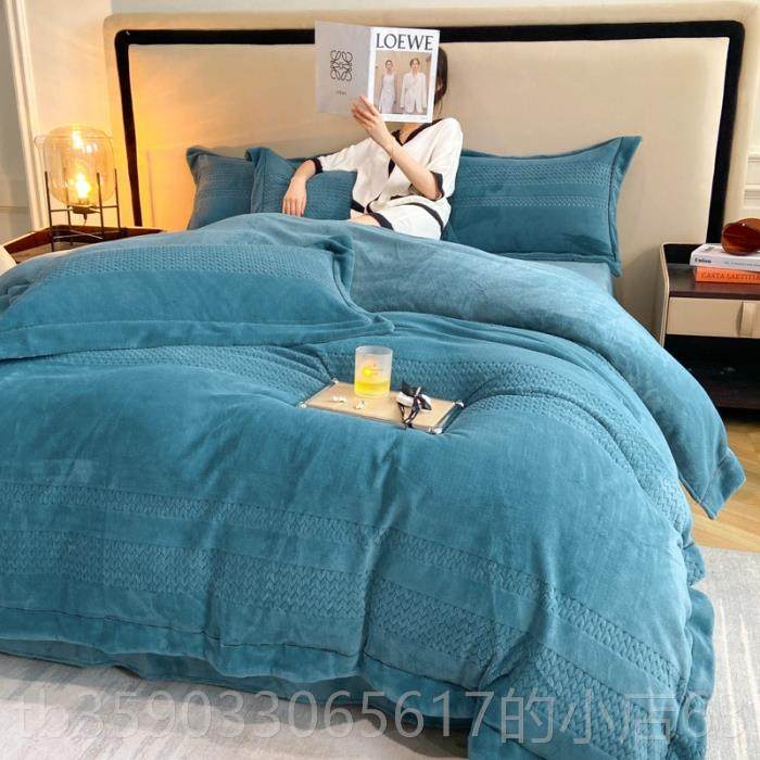 正品季A类牛奶绒面四件套加绒加厚母婴冬级高克重双保雕暖花被套,床上用品,床品套件/四件套/多件套,淘宝优惠券,粉丝福利购,淘宝优惠卷