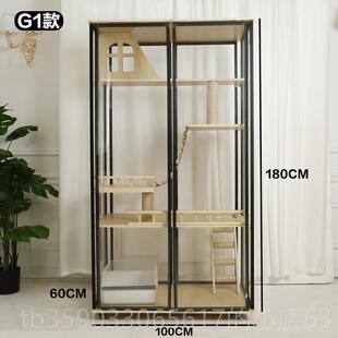 正品猫舍观屋猫柜猫猫别墅全景猫笼子房家用超大自由空间物豪宠华