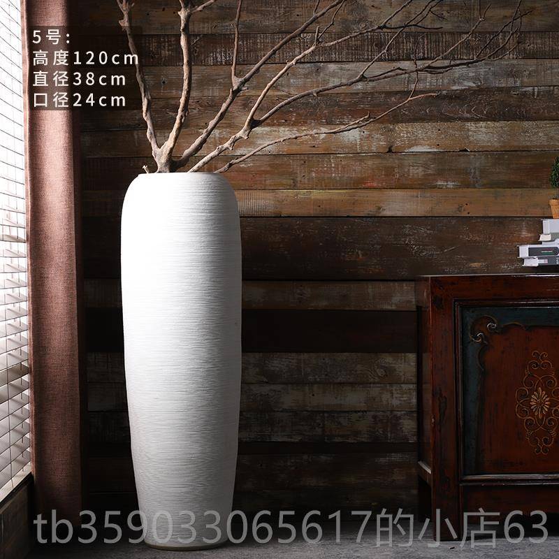 正品景德镇陶瓷花花瓶北欧客厅插干花白色落地代陶罐大装饰摆件现