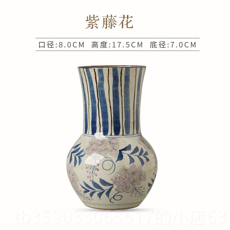 正品景德插镇手工陶瓷中式创意水培花器纯 青花瓷手客绘小花瓶厅