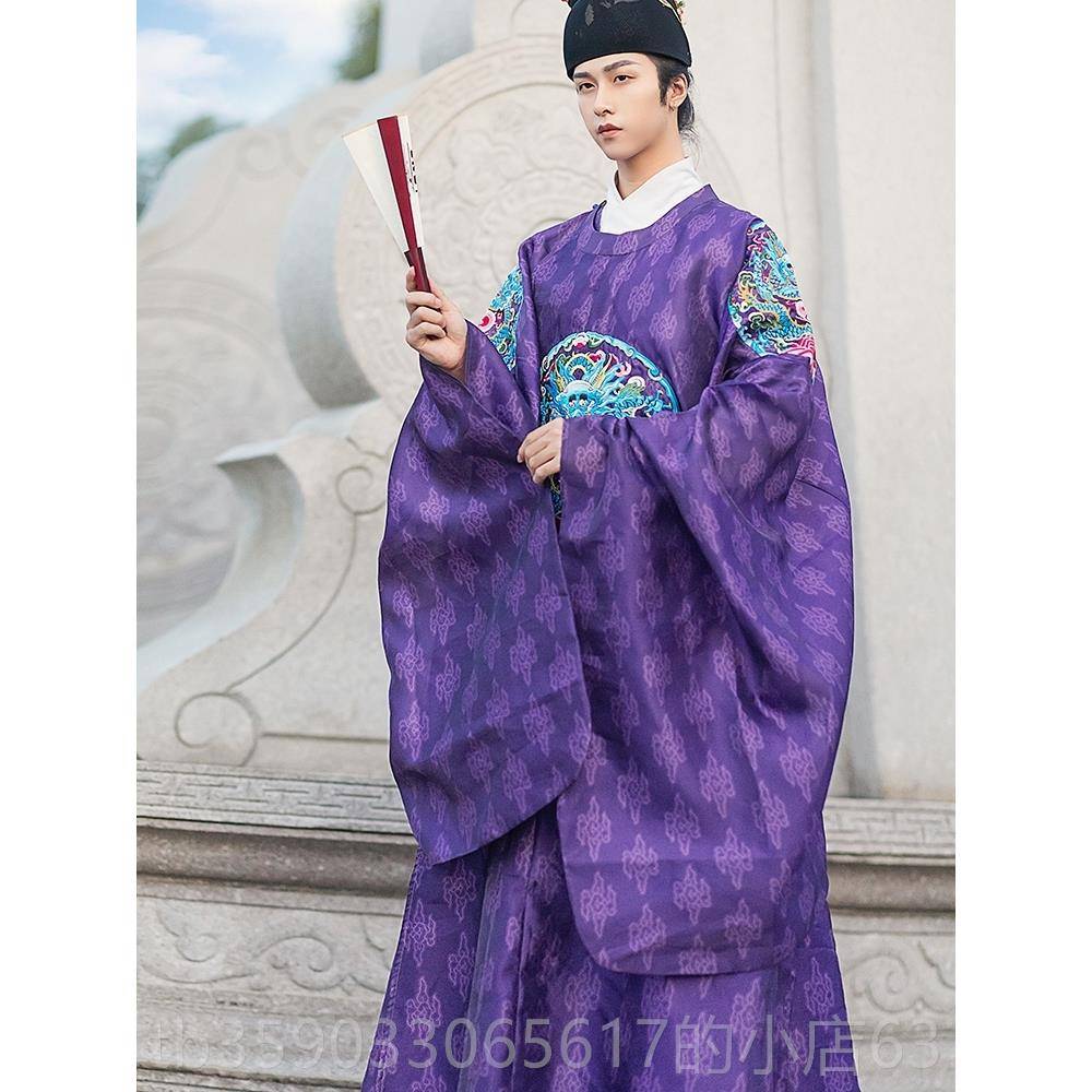 正品明制圆领袍弄官花持汉服司仪中式婚礼主四补团龙表演潮妆织金